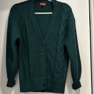 STAUD Deep Green Cardigan Sweater